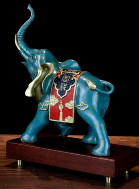 富贵吉祥吸水客厅玄关铜大象摆件