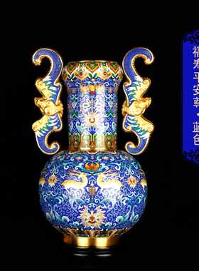 张向东景泰蓝花瓶18寸福禄平安尊