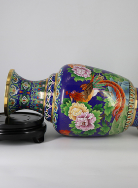 大花瓶凤凰掐丝珐琅送老外景泰蓝