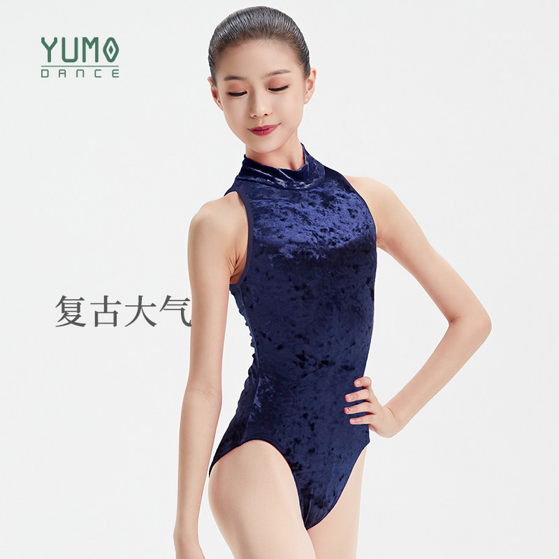 YumoDance芭蕾舞服女高领无袖连体服成人包身训练服丝绒练功服,淘宝优惠券,粉丝福利购,淘宝优惠卷