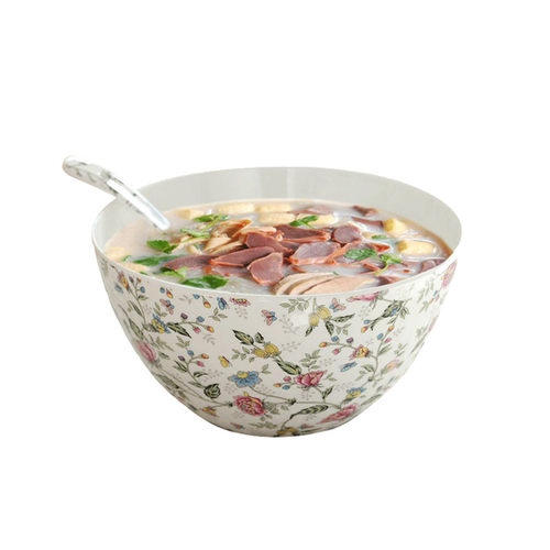 8英寸陶瓷大号汤碗带勺骨瓷家用碗套装汤盆面碗饭碗韩式日式可爱 - 图3