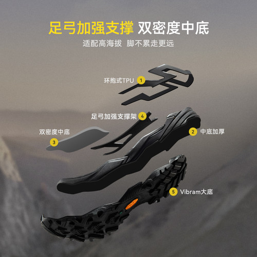 KAILAS凯乐石MT5-PRO GTX HIGH高帮防水登山徒步鞋户外防滑男女 - 图2