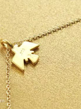 雷鸟 许愿项链 925银镀金 金色锁骨链 美国Dogeared正品