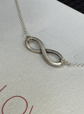 infinite LOVE银链做旧效果大无限爱项链 锁骨链美国Dogeared正品