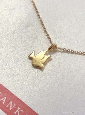 限量感谢主题 和平鸽 鸽子许愿项链 银镀金锁骨链 Dogeared正品