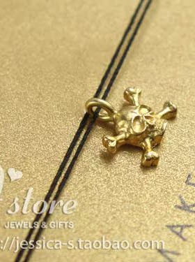 丝线款 银镀金【交叉骨骷髅】吊坠 许愿项链 美国Dogeared正品