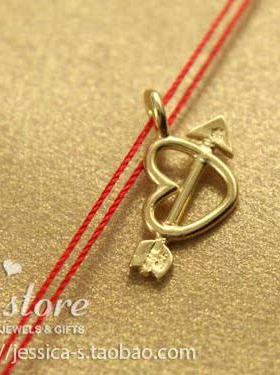 丝线款 银镀金【一见钟情】吊坠 许愿项链 箭心 美国Dogeared正品