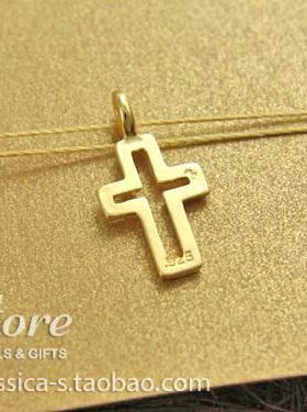 丝线款 银镀金【镂空十字架】吊坠 许愿项链 美国Dogeared正品