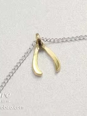 Dogeared 停产限量sparkle闪亮双色系列※银色链金色许愿骨项链