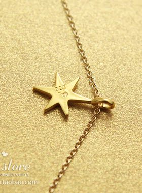 美国 明亮的星星锁骨链 许愿项链 金色 银镀金饰品Dogeared正品