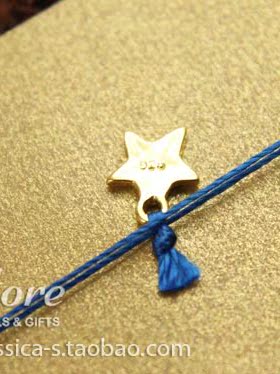 dogeared美国丝线银镀金星星项链