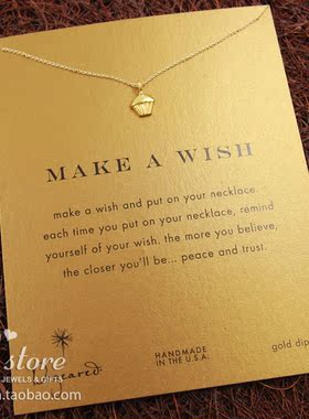 纸杯蛋糕 许愿项链 925银 银镀金链锁骨链项链 美国Dogeared正品