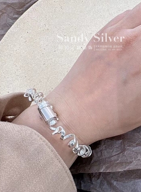 女925纯银极简高级感电话线手链