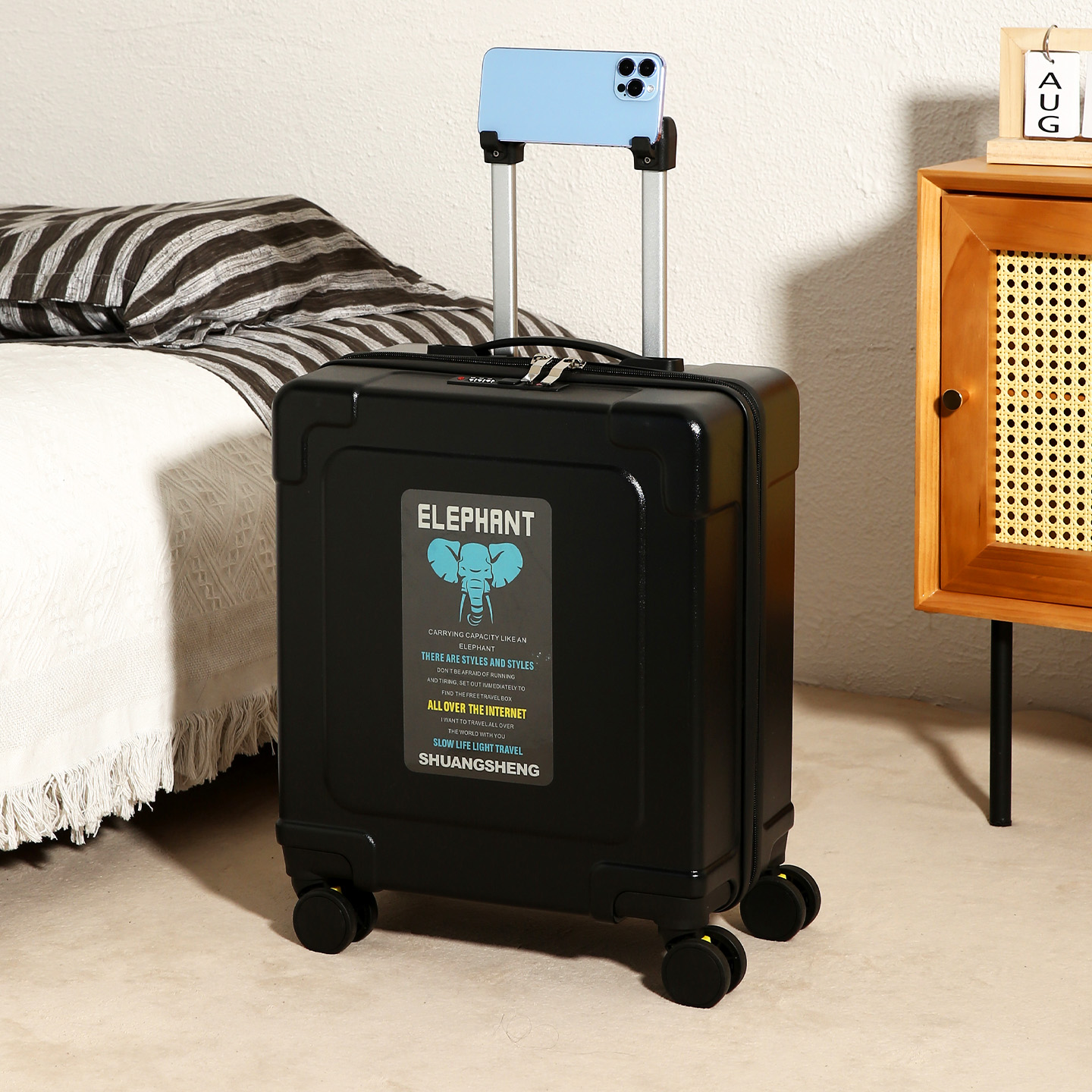 袋鼠14寸廉航登机箱20x30x40春秋航空小行李箱男生可上飞机小型13 - 图1