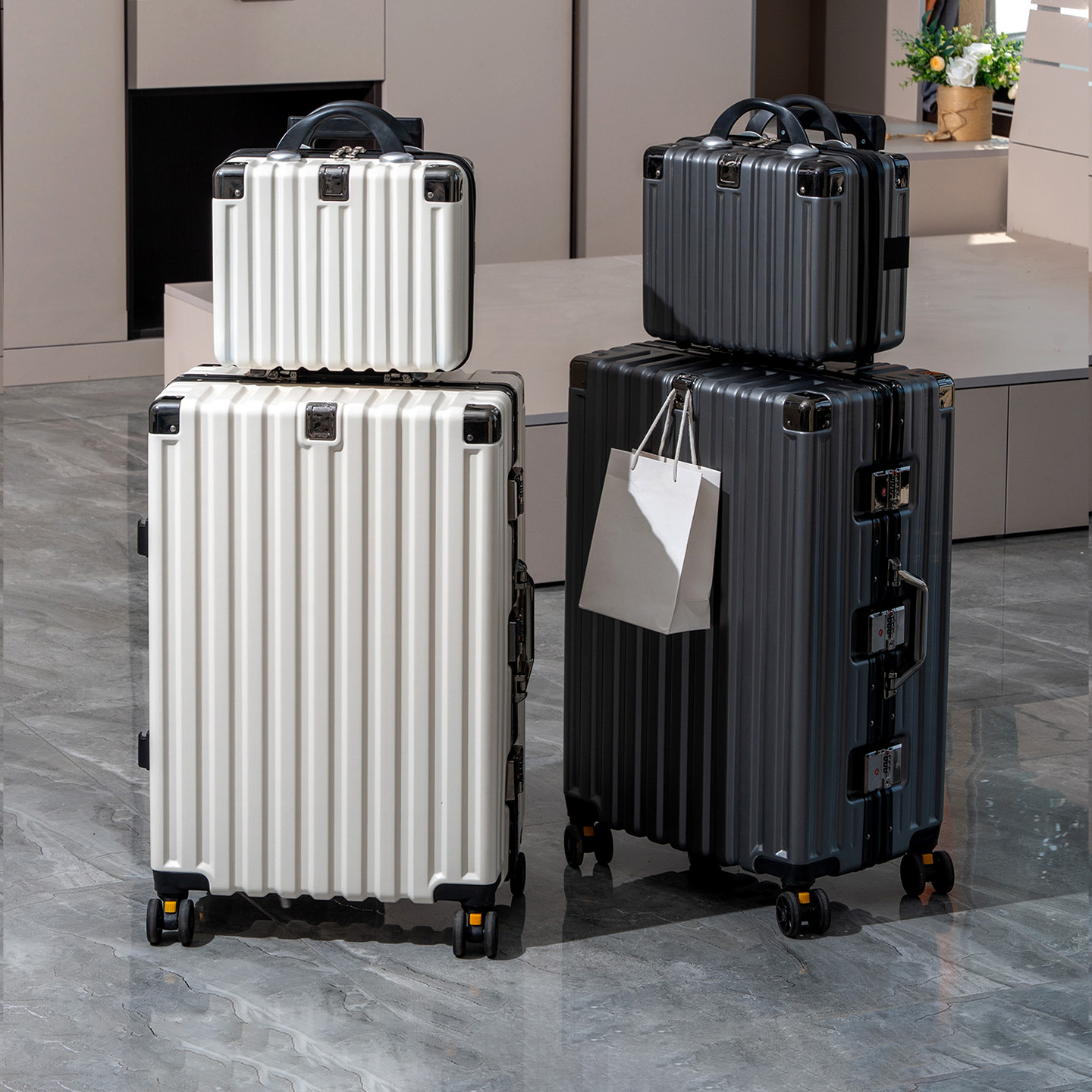 袋鼠高品质旅行行李拉杆箱可上飞机男20寸结实耐用密码登机子母箱 - 图2