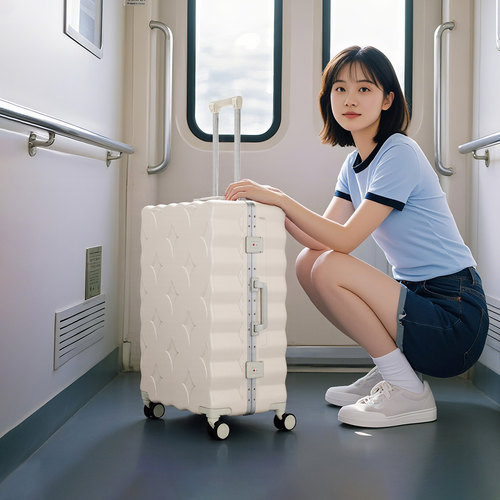 袋鼠行李箱可上飞机20寸登机女2026新款拉杆旅行拉链款24密码22 - 图0