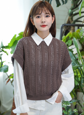 毛儿手作 伊宁落肩短袖材料包 棒针手工编织diy制作 日光棉