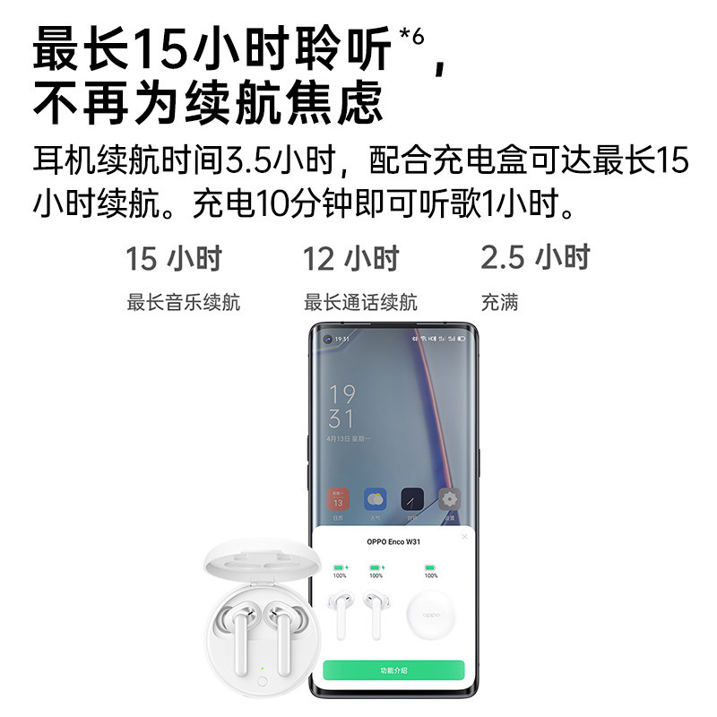 【新品抽奖】oppo enco w31双耳耳机 OPPO酷炫蓝牙耳机