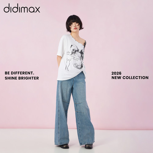 didimax夏季新款单肩皮带宽松型T恤 斜肩休闲风短袖潮流X47849 - 图3