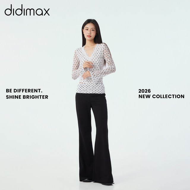 Didimax summer ໃຫມ່ສີຂາວຄໍ V- lace slim ເທິງສໍາລັບແມ່ຍິງ trousers ບາດເຈັບແລະຊຸດ X88397