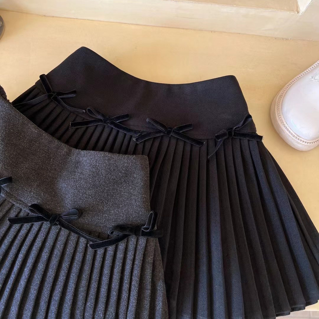 女童时尚洋气百褶裙2025秋冬新款韩版儿童甜美蝴蝶结学院风短裙潮,淘宝优惠券,粉丝福利购,淘宝优惠卷