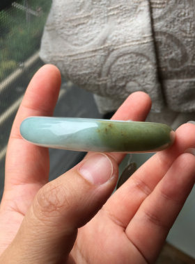 天然A货缅甸料翡翠双色玉石手镯
