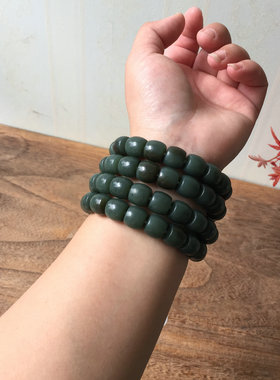 正宗天然新疆和田玉青玉手串男女