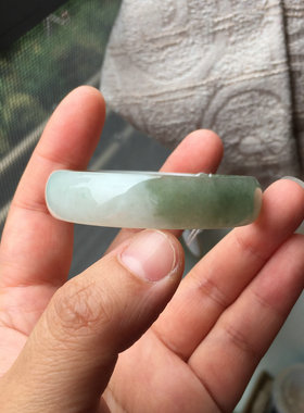 天然A货缅甸料翡翠薄款中福手镯