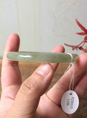 天然和田玉青海料玉石圆条手镯女