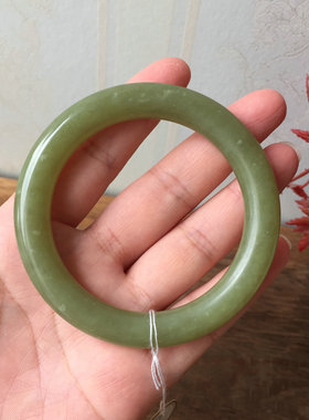天然新疆若羌青黄口圆条手镯女款