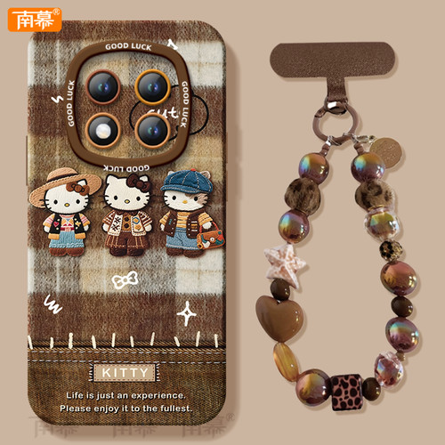 毛绒kitty适用红米note15pro手机壳+小米note14新款Note13保护套12高级感Redmi硅胶11防摔10带挂绳RED外壳9/8 - 图0