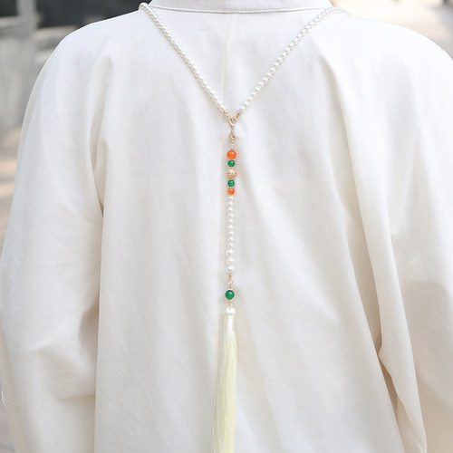 长背云流苏古风汉服旗袍软璎珞后压流苏超仙长流苏发饰衣服装饰品 - 图2