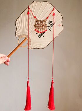 红色长飘带铜钱进宝发夹