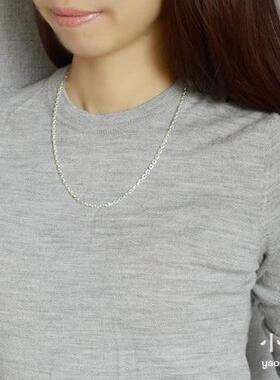 S925纯银十字链项链 粗3.3mm毛衣链饰品40-110cm多种尺寸 小福女