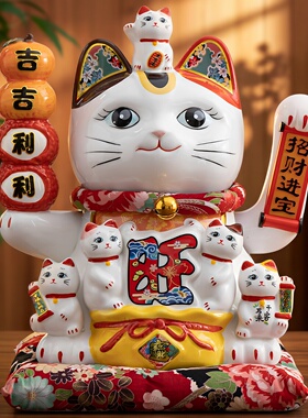 和猫坊摇手招财猫经典精致特大号