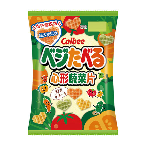 Calbee卡乐B心形蔬菜片55g儿童健康零食7种蔬菜制作独立包装 - 图0