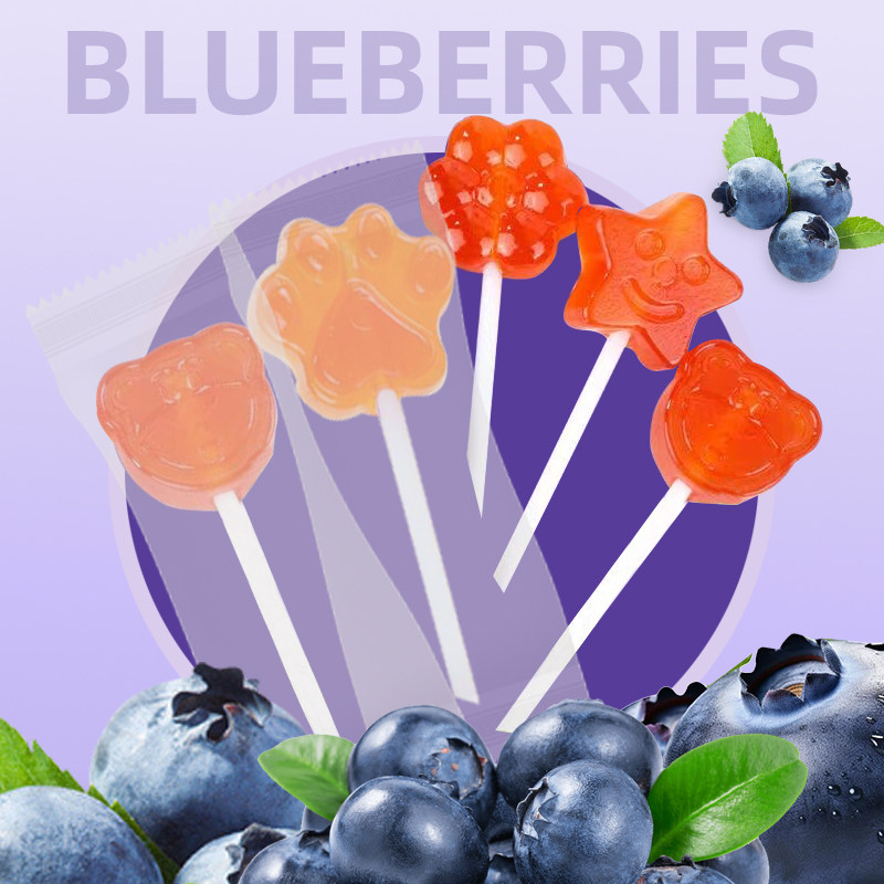 paul frank/大嘴猴蓝莓叶黄素棒棒糖2盒16支儿童保护眼睛护眼近视