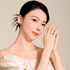 Mengjinyuan S925 silver ring with live sparkling zircon