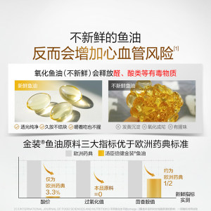 汤臣倍健96金装鱼油高纯浓度omega3成人DHA深海鱼油软胶囊EPA旗舰