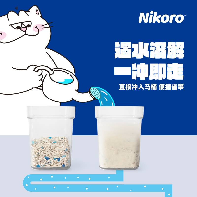 Nikoro妮可露混合猫砂豆腐砂除臭抑菌低尘速溶可冲马桶膨润土猫沙 - 图2