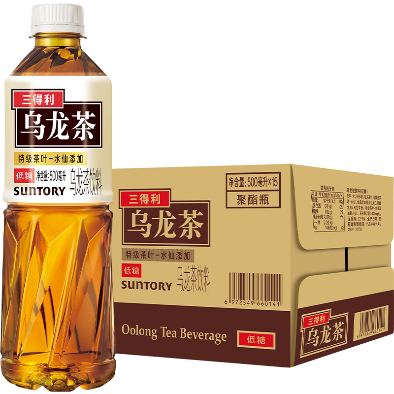 SUNTORY/三得利乌龙茶饮料饮品低糖饮料 整箱500ml*15瓶茶饮料