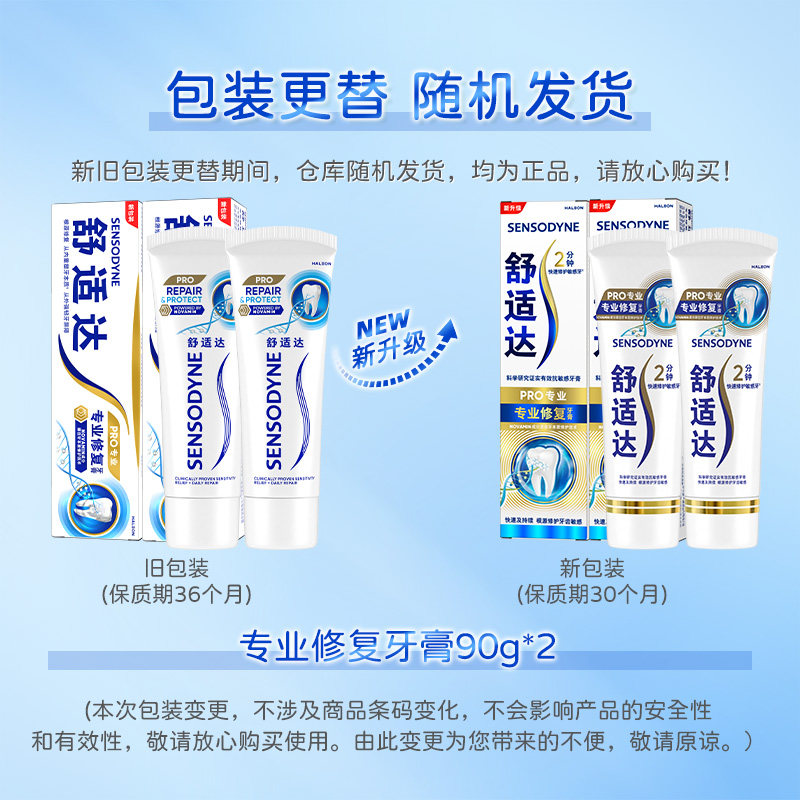 舒适达抗敏感牙膏成人含氟专业修复Novamin技术脱敏去牙渍正210g