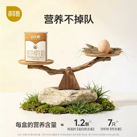 百菲酪4.0g水牛纯牛奶200ml*21盒*3箱牛奶整箱吃菠萝的奶水牛 图片 4