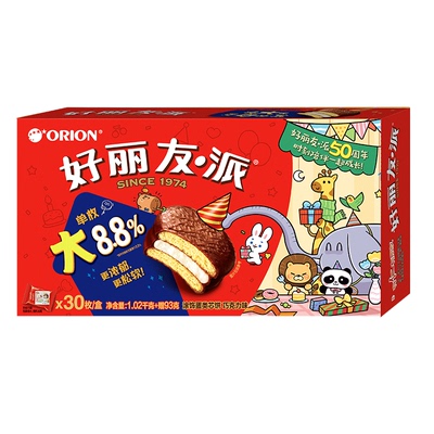 好丽友巧克力派糕点30枚1020g