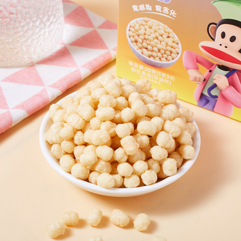 Paul Frank大嘴猴儿童泡芙蟹肉球3盒手指泡芙营养辅食宝宝零食