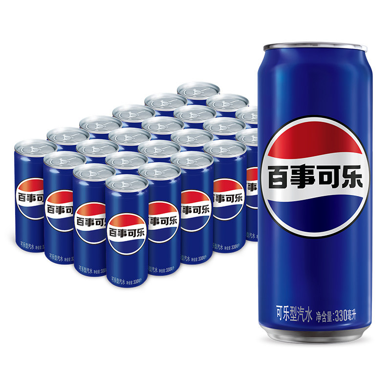 百事可乐碳酸饮料细长罐330ml*24罐整箱(包装随机)