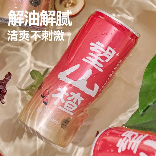 好望水果汁气泡水望山楂汁330ml*4罐果味饮料健康山楂饮品解腻