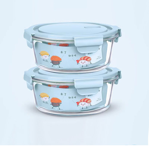 圆形玻璃饭盒微波炉加热专用 - 图0