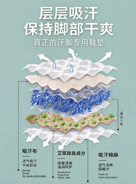棉布鞋垫鞋垫女款吸汗防臭透气