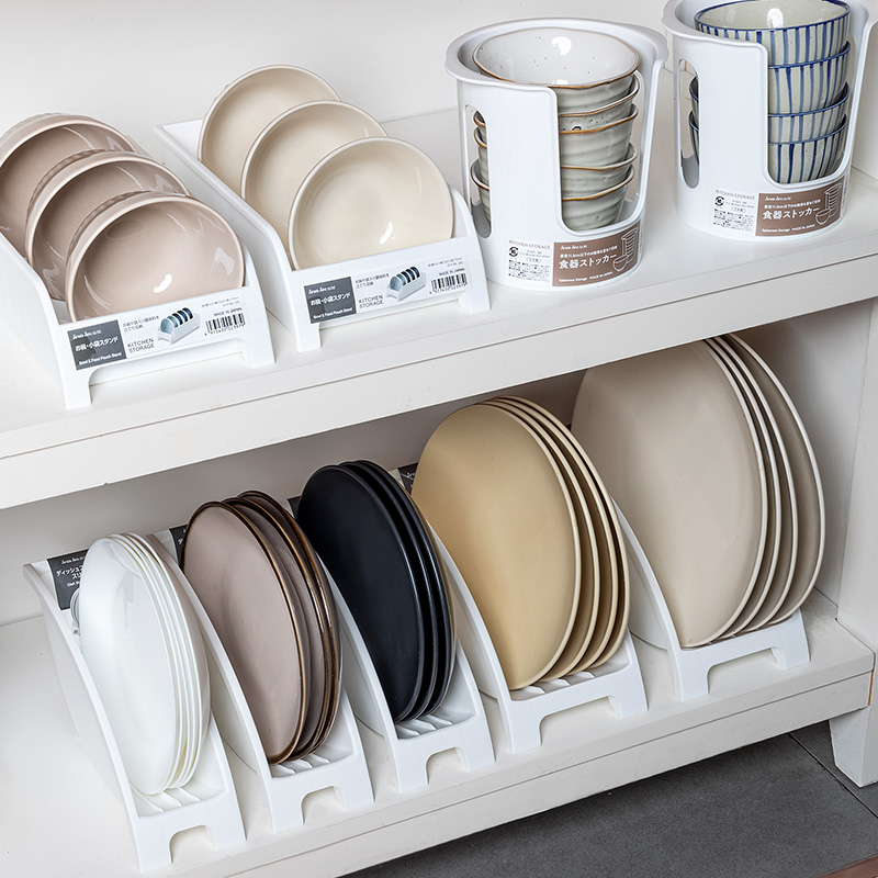 日本进口厨房碗碟子收纳架碗盘子置物架沥水架台面式餐具收纳神器 - 图0